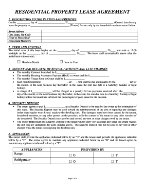 Residential Property Lease Agreement