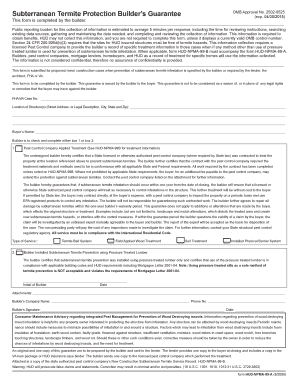Subterranean Termite Protection Builder's Guarantee