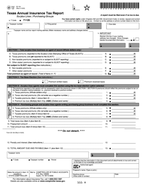 Texas Annual Insurance Tax Report