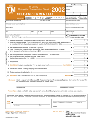 Oregon Self-Employment Tax Form