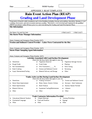 Rain Event Action Plan (REAP) Template