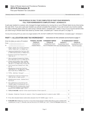 Rhode Island Part-Year Resident Tax Calculation