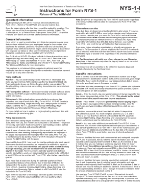 New York State Tax Withholding Form NYS-1