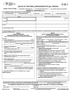 New York Workers' Compensation Treatment Dispute Notice