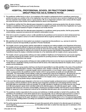 Illinois Hospital Professional School Group Practice Alternate Payee Form