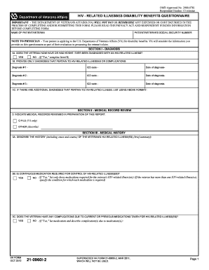HIV-Related Illnesses Disability Benefits Questionnaire