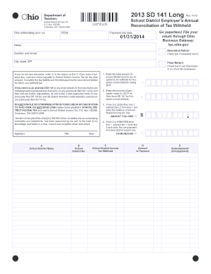Ohio School District Income Tax Reconciliation Form