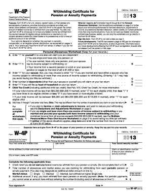 Form W-4P Withholding Certificate for Pension or Annuity Payments