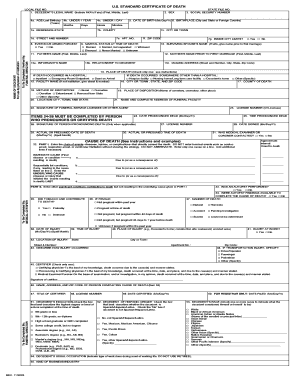 US Standard Certificate of Death