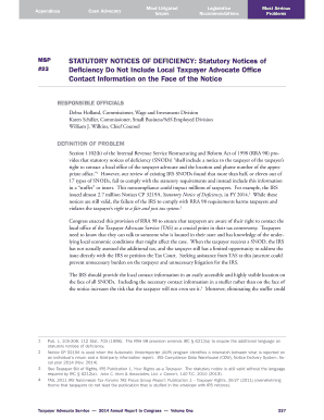 Statutory Notice of Deficiency Compliance Issue