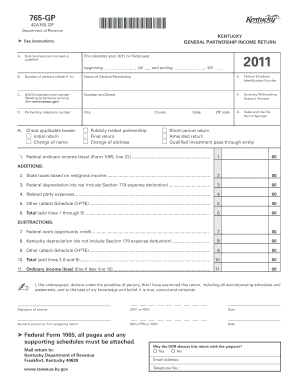 Kentucky General Partnership Income Return