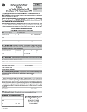 California Vehicle/Vessel Record Request Form