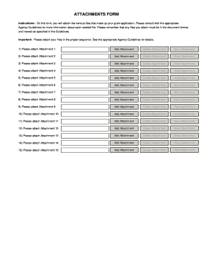 Grant Application Attachments Form
