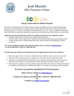 Ohio ECO-Link Energy Efficiency Loan Application