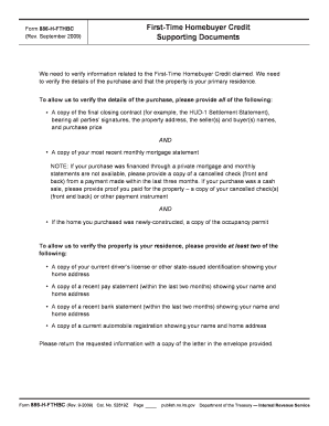 First-Time Homebuyer Credit Verification Form