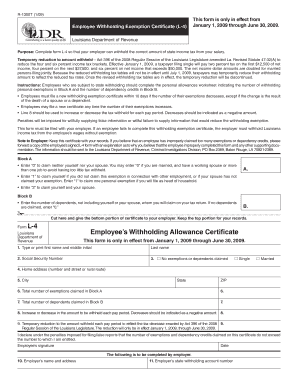 Louisiana Employee Withholding Exemption Certificate