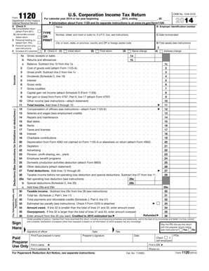 US Corporation Income Tax Return Form 1120