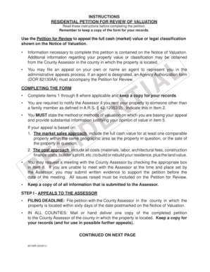 Residential Petition for Review of Valuation