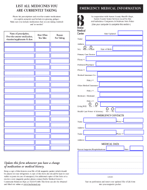 Emergency Medical Information Form