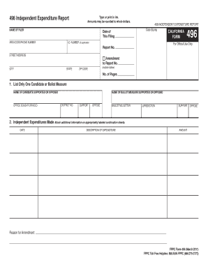 California Form 496 24-Hour Independent Expenditure Report