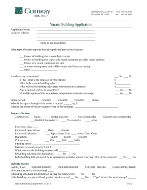 Vacant Building Application