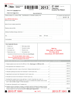 Ohio IT 1041 Fiduciary Income Tax Return