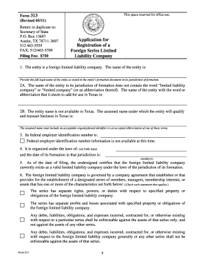 Texas Foreign Series LLC Registration Form