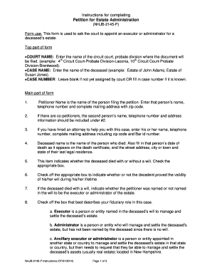 Petition for Estate Administration