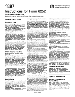 IRS Form 6252 Instructions