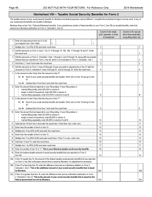 Montana Taxable Social Security Benefits Worksheet