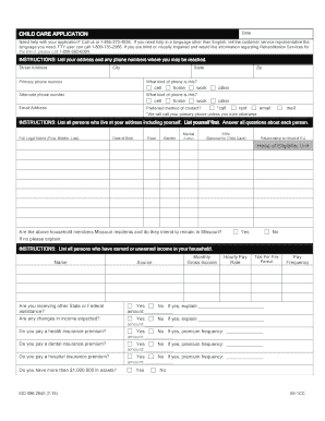 Missouri Child Care Subsidy Application