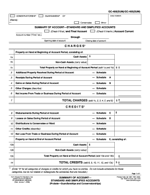California Conservatorship Guardianship Summary of Account