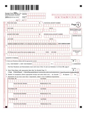 Georgia Form 500 Individual Income Tax Return