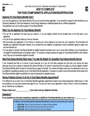 New York Food Stamp Benefits Application