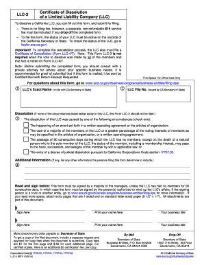 California LLC Cancellation Forms