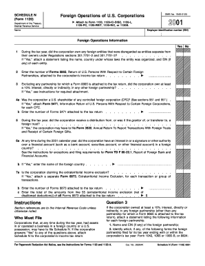 Schedule N Foreign Operations of US Corporations