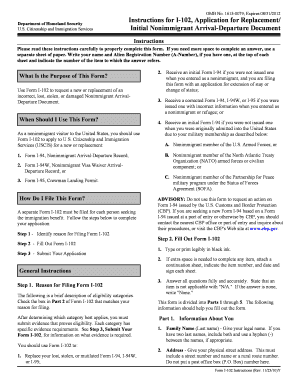 USCIS Form I-102