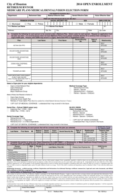 City of Houston Retiree Medicare Plan Election Form