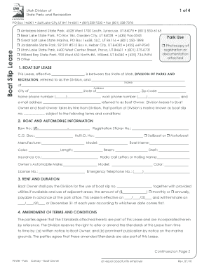 Utah Boat Slip Lease Agreement