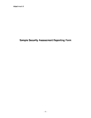 Sample Security Assessment Reporting Form