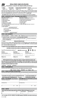 California Special Interest License Plate Application