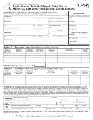 New York State Motor Fuel Sales Tax Refund Application