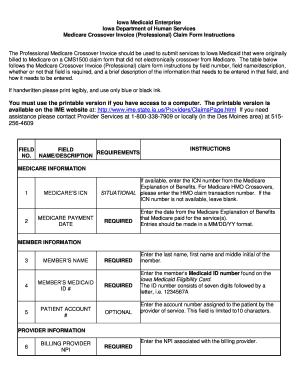 Iowa Medicaid Medicare Crossover Invoice