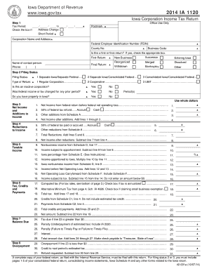 Iowa Corporation Income Tax Return