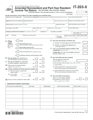 New York State Amended Nonresident Income Tax Return