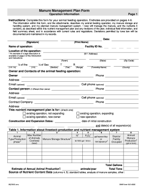 Iowa Manure Management Plan Form