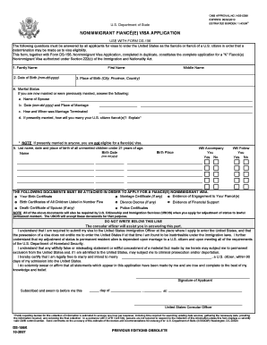 Fiance(e) Visa Application Form DS-156K