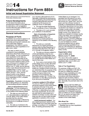 Instructions for Form 8854