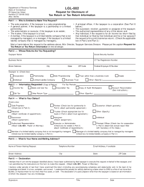 Connecticut Request for Disclosure of Tax Return