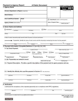 California Payment to Agency Report